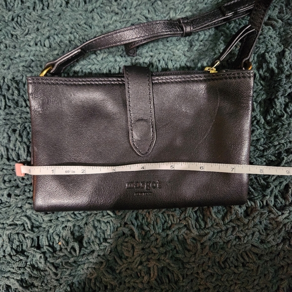 Margot New York Black Leather Crossbody Bag - Picture 12 of 15